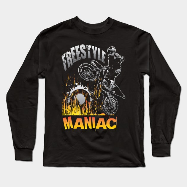 FREESTYLE MANIAC MOTOCROSS Long Sleeve T-Shirt by OffRoadStyles